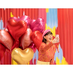 Lufi szív fólia 75x64,5 cm rózsaszín