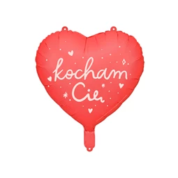 Lufi szív fólia ``Kocham Cię`` 45 cm mix