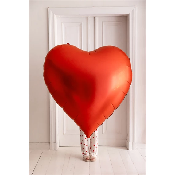 Lufi szív fólia XXL 136x129 cm piros