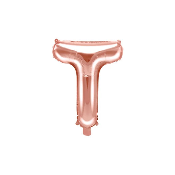Lufi t betű fólia 35 cm rózsaarany