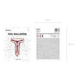 Lufi t betű fólia 35 cm rózsaarany