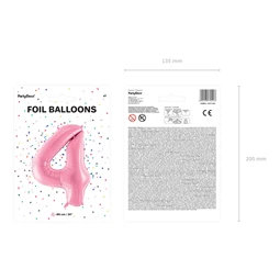 Lufi 4-es szám fólia 86 cm rózsaszín