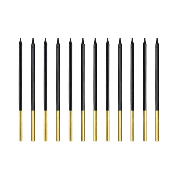 Sima születésnapi gyertyák fekete 14 cm S/12