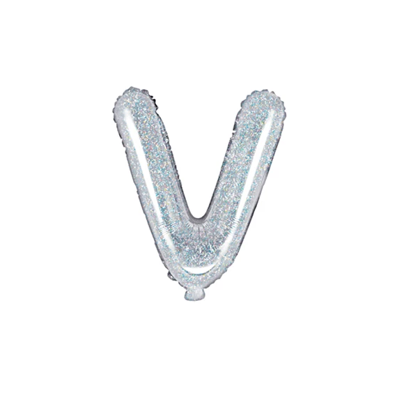 Lufi v betű fólia 35 cm irizáló