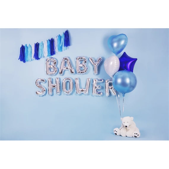Lufi w betű fólia 35 cm ezüst