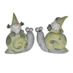 Manó csigaháton ülő 9x3,5x11,5 cm 2 féle