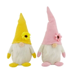 Manó virágos sapkában álló 10x8x24 cm 2féle