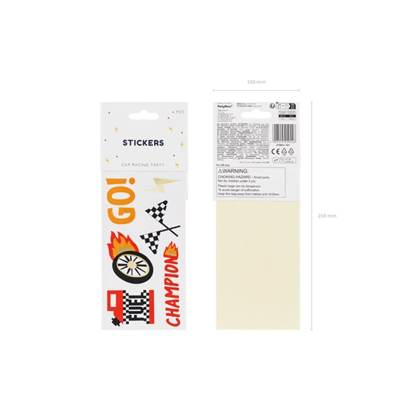 Matrica autók, mix 2-10x2-6 cm