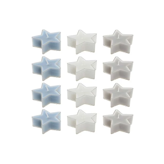 Mécses szett csillag 6x6x2,5 cm 3 féle S/4