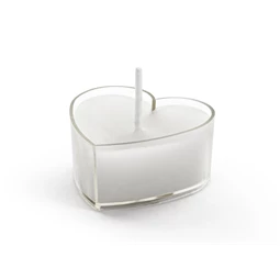 Mécses szív alakú 4 cm fehér S/10