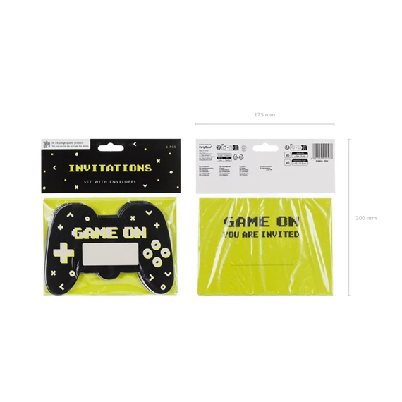Meghívók gamepad formában, vegyes S/6