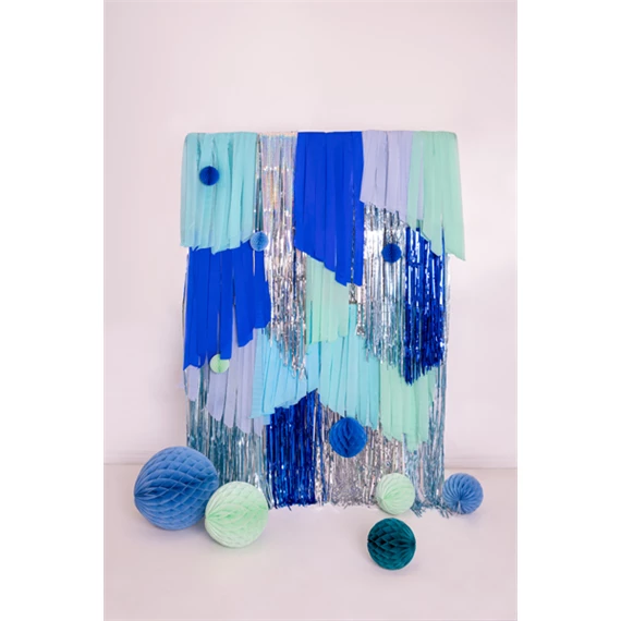 Méhsejt dekor gömb kék 20 cm