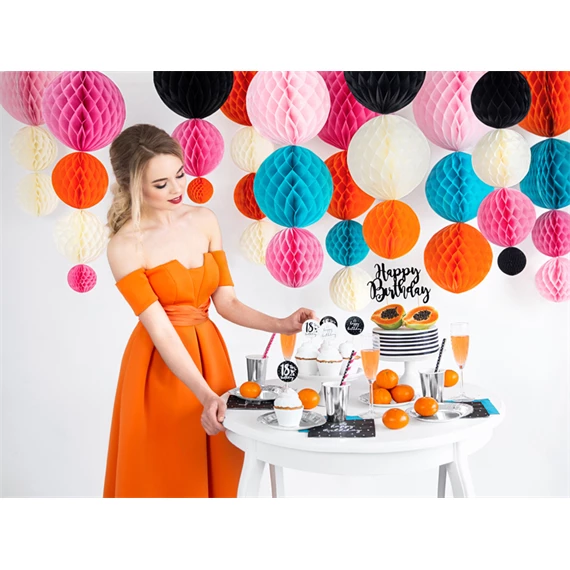 Méhsejt dekor gömb narancs 10 cm