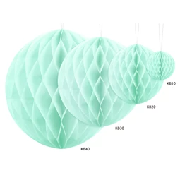 Méhsejt dekor gömb világos menta 40 cm