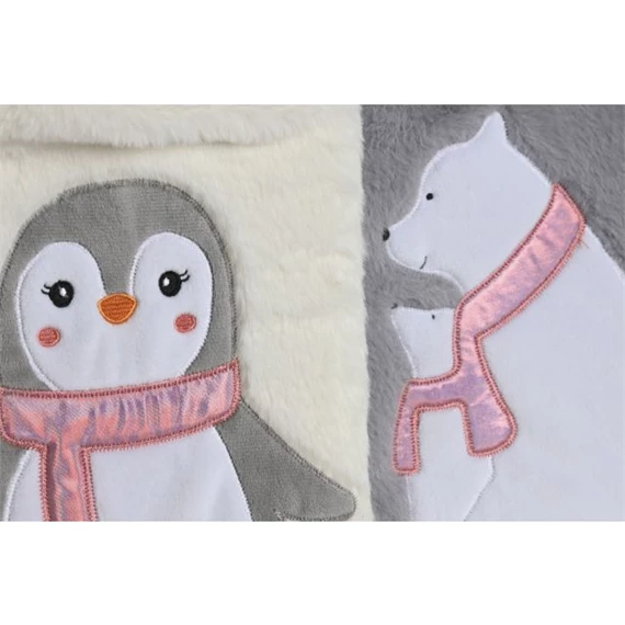 Melegvizes palack, pingvin és jegesmedve mintás 21x5x34 cm 2 féle