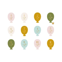 Mérföldkő kártyák lufi formában, vegyes 11,5x17 cm