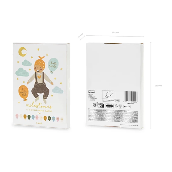 Mérföldkő kártyák lufi formában, vegyes 11,5x17 cm