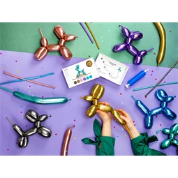 Modellező fényes lufi 130 cm pumpával, mix S/30