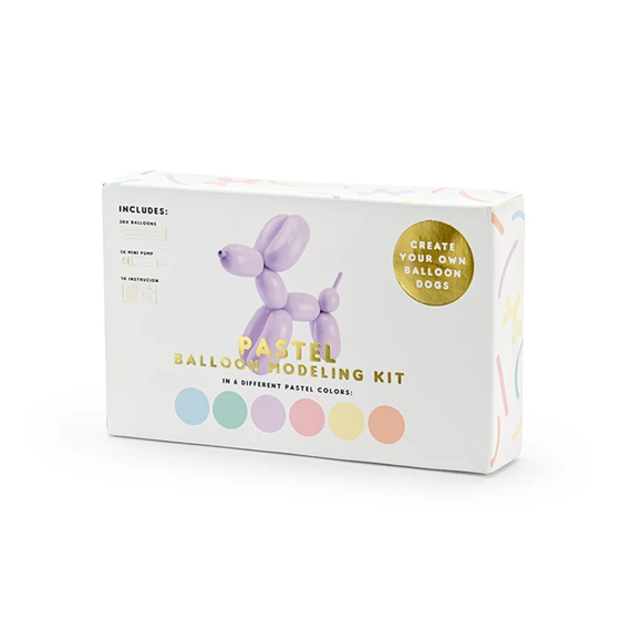 Modellező pasztell lufi 130 cm pumpával, vegyes S/30