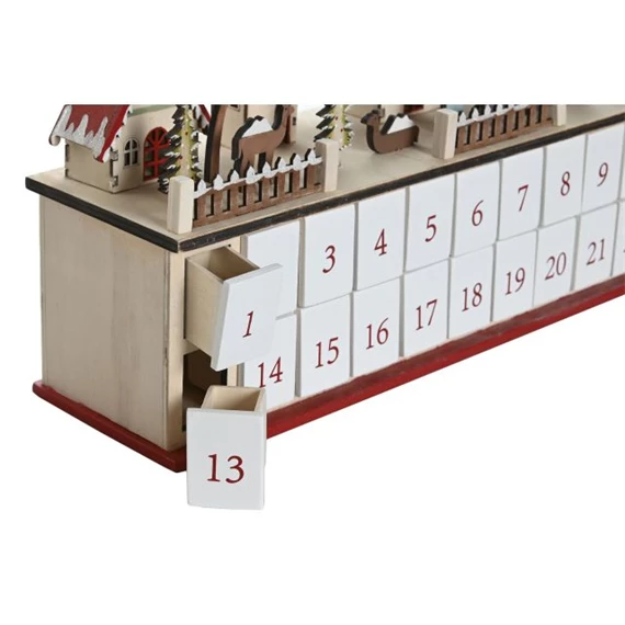 Naptár adventi LED-es 45x11x23 cm 2 féle