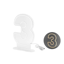 Neon LED 3-as szám fehér 50 cm