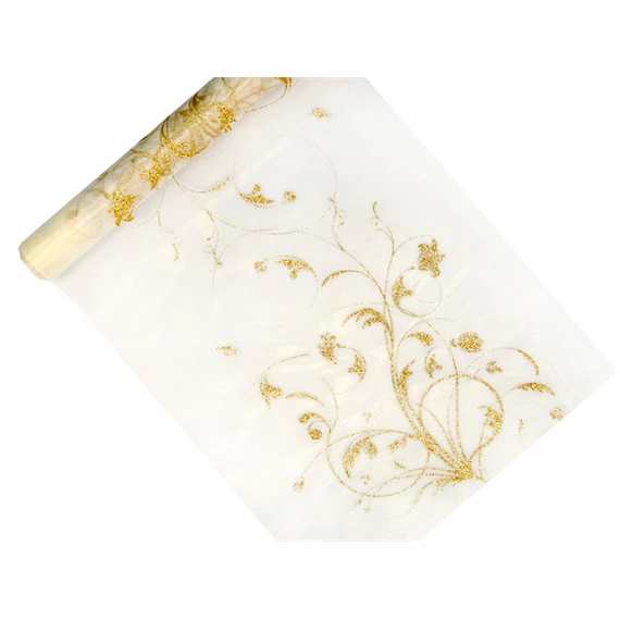 Nyomtatott organza krém 0,36 cm x 9 m