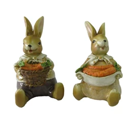 Nyúl fiú, lány répával ülő 10x6x6 cm 2 féle