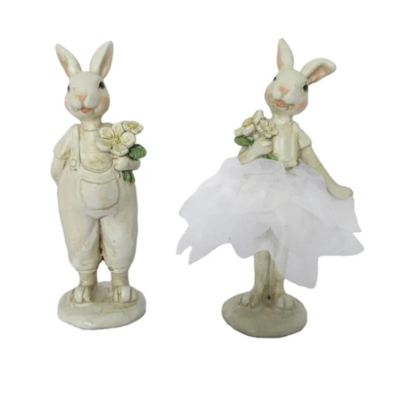 Nyúl fiú, lány tüllszoknyában álló 4x4x12 cm 2 féle