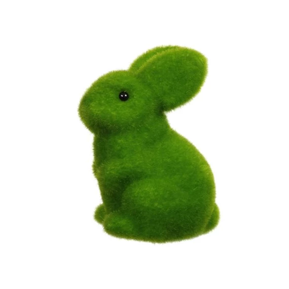 Nyúl ülő, flokkolt 9x14 cm