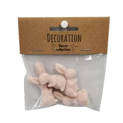 Nyúl ülő flokkolt 2,2x14,6x3,7 cm S/4