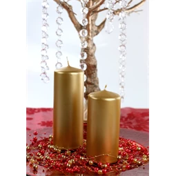Oszlop gyertya fémes arany 15 x 6 cm S/6
