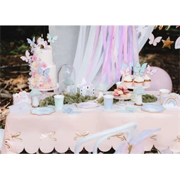 Papír asztalterítő masnik rózsaszín 180 x 120 cm