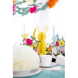 Papír dekoráció méhsejt nyuszi sárga 30 cm