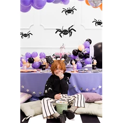 Papír dekoráció pókok 27x17 cm fekete S/5