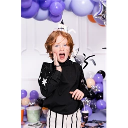 Papír dekoráció pókok 27x17 cm fekete S/5