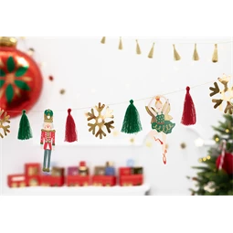 Papír girland diótörő, mix, 2 m