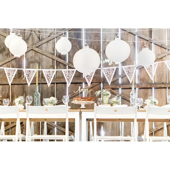 Papír lámpás 30 cm fehér