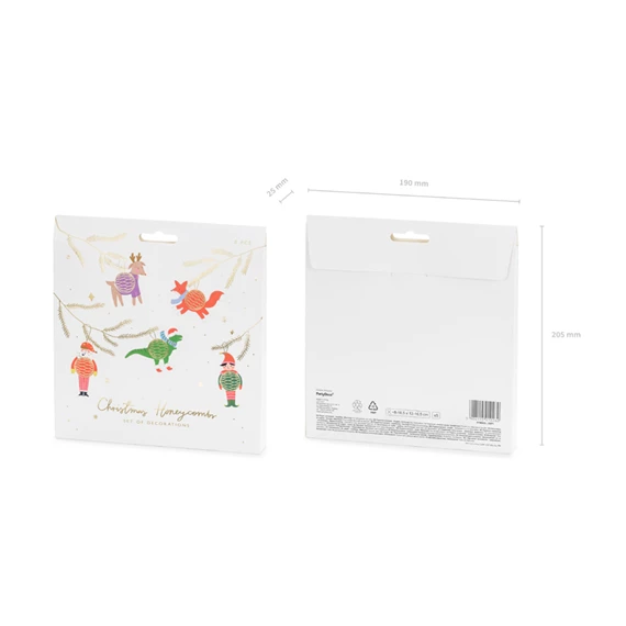 Papír méhsejt szett karácsonyi figurák, mix S/5