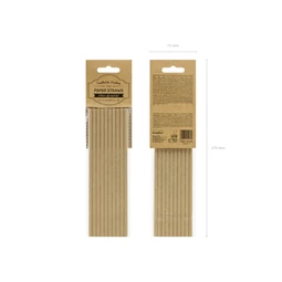 Papír szívószálak kraft 19,5 cm S/10