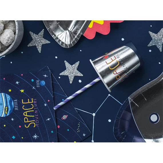 Papír szívószálak lila 19,5 cm S/10