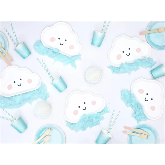 Papír szívószálak világoskék 19,5 cm S/10