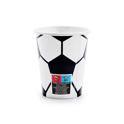 Papírpohár foci, mix, 260 ml S/6