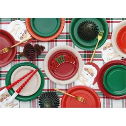 Papírtányér 18 cm bézs S/6