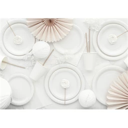 Papírtányér 18 cm fehér S/6