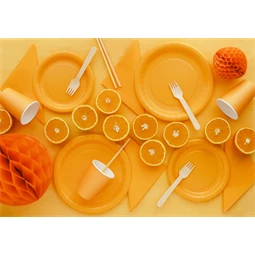 Papírtányér 18 cm világos narancs S/6