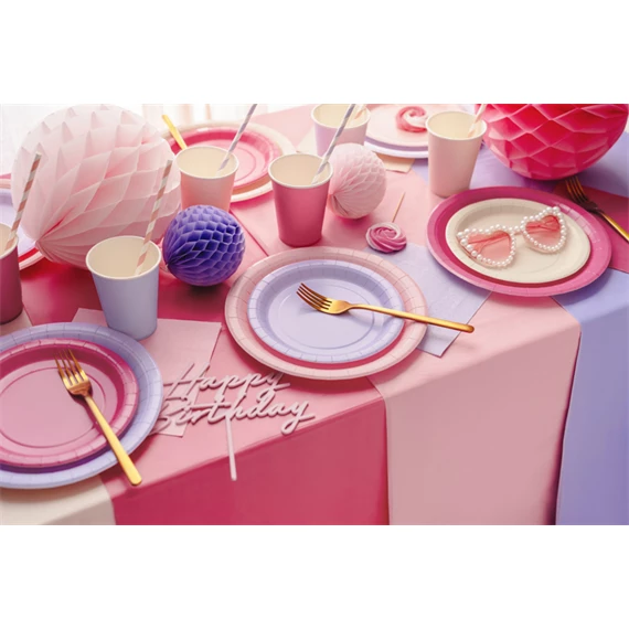 Papírtányér 23 cm sötét rózsaszín S/6