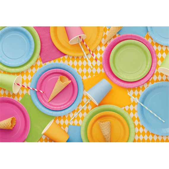 Papírtányér 23 cm világoskék S/6