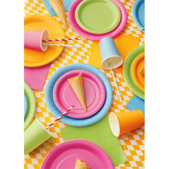 Papírtányér 23 cm világoskék S/6