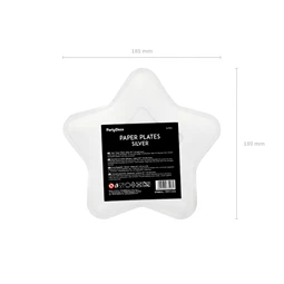 Papírtányér csillag ezüst 18 cm S/6