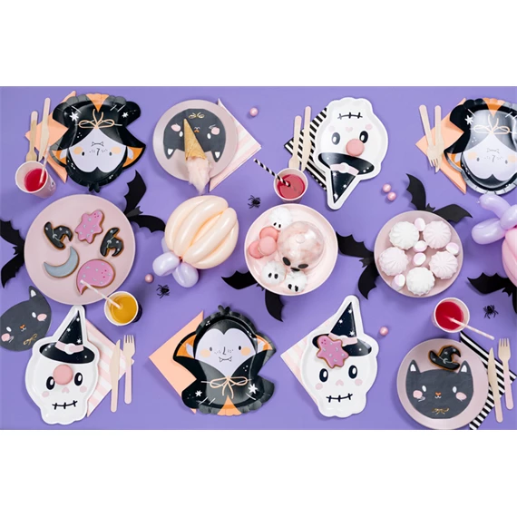 Papírtányér drakula, 23x25 cm, mix S/6